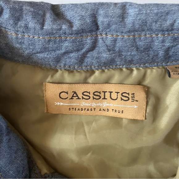 VINTAGE CASSIUS LONG SLEEVE INSULATED SHIRT SHACKET SIZE M BLUE BUTTON UP - Picture 3 of 3